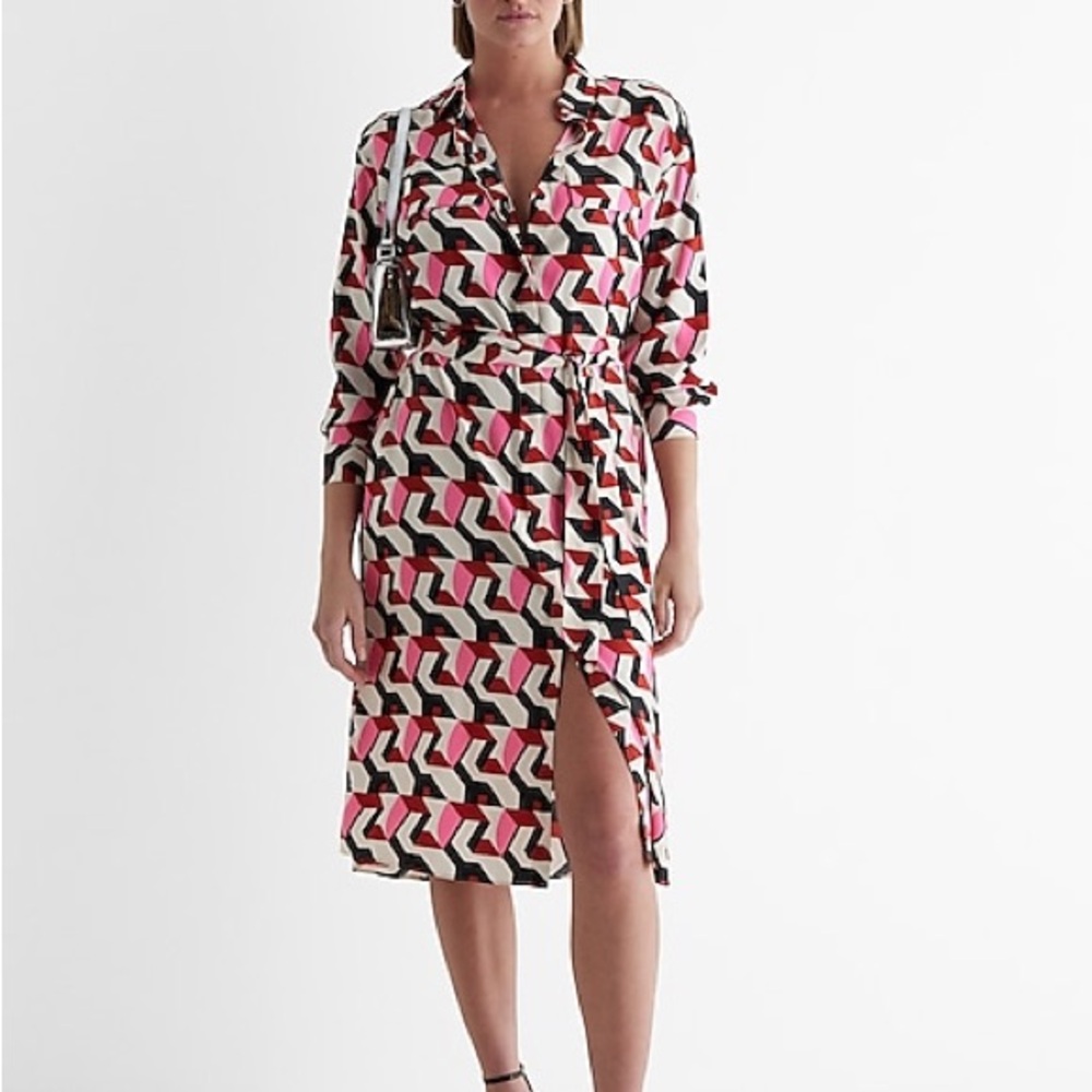 Express Multicolor Geometric Dress